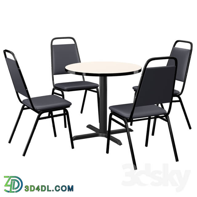 Table _ Chair - Square Breakroom Table and Chair Set