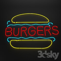 Other decorative objects - Burgers Neon Sign 