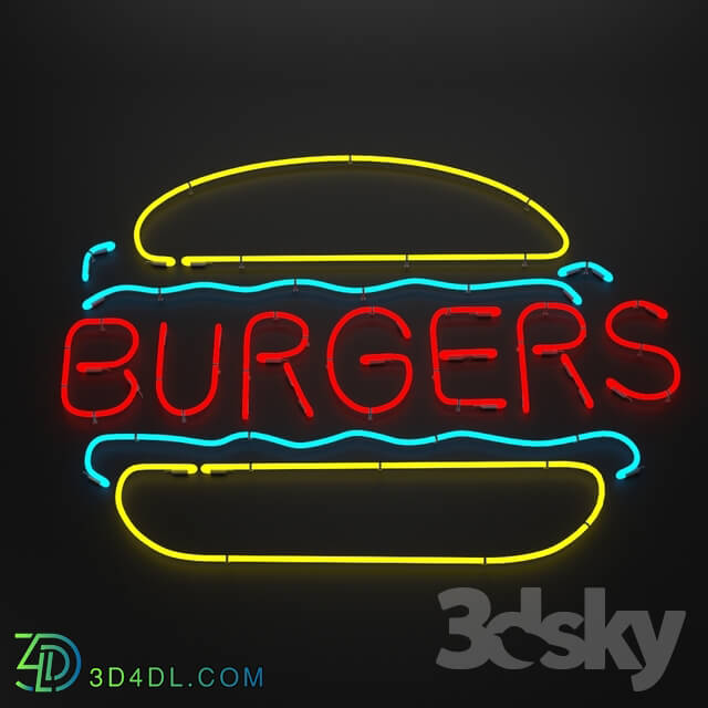 Other decorative objects - Burgers Neon Sign
