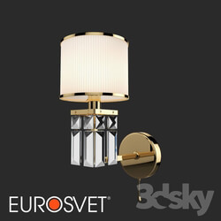 Wall light - OM Classic wall lamp with lampshade Eurosvet 10099_1 gold Zaffiro 