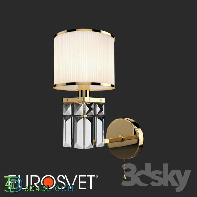 Wall light - OM Classic wall lamp with lampshade Eurosvet 10099_1 gold Zaffiro