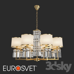 Ceiling light - OM Pendant Chandelier with Lampshades Eurosvet 10099_8 Zaffiro Gold 
