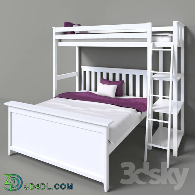 Bed - Friedman bunk bed with bookcase