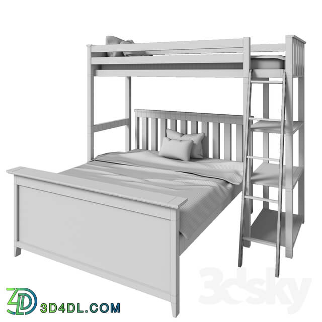 Bed - Friedman bunk bed with bookcase