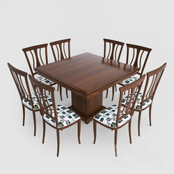 Table _ Chair - Wooden Dining Set 