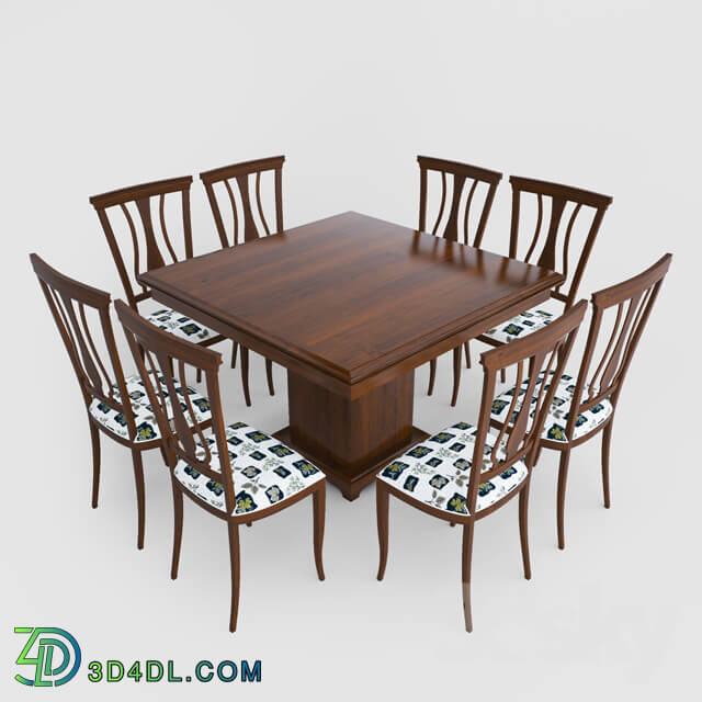 Table _ Chair - Wooden Dining Set