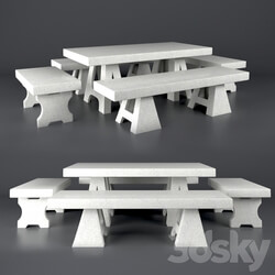 Table Chair Outdoor Bench Table Set 