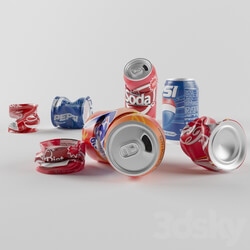 Food and drinks - Crumpled aluminum cans 