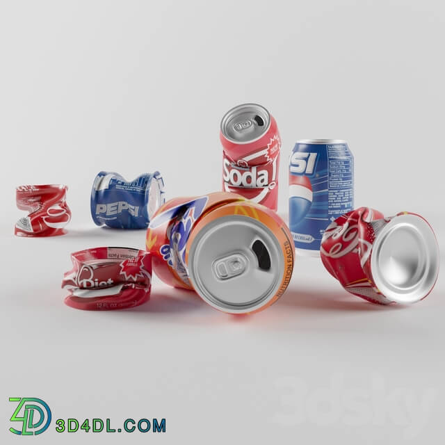 Food and drinks - Crumpled aluminum cans
