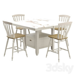 Table _ Chair - Cher 5 Piece Dining Set 