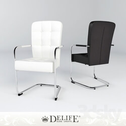 Chair - Dining chair Alfons White chrome 