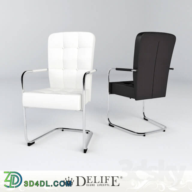 Chair - Dining chair Alfons White chrome