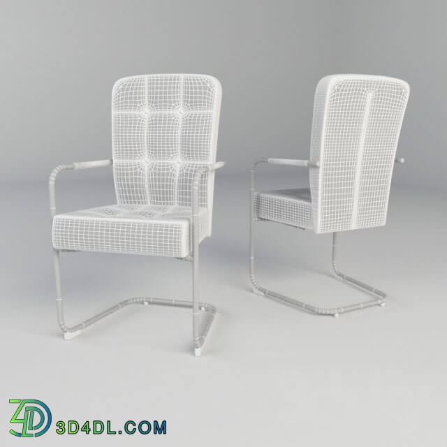 Chair - Dining chair Alfons White chrome