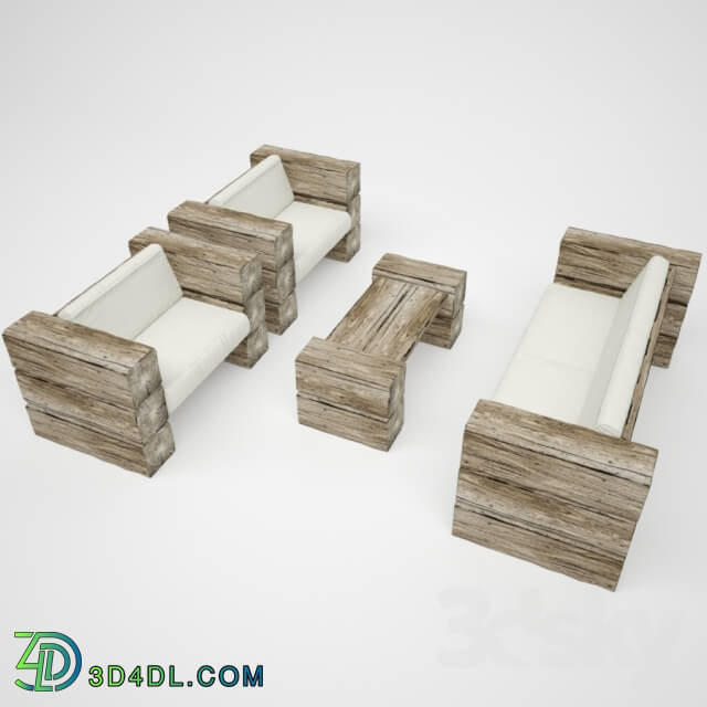Sofa - Furniture made of log