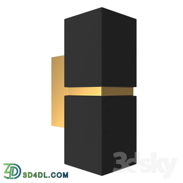 Wall light - 95373 LED sconces PASSA_ 2х3_3W _GU10__ L55_ H170_ steel_ black_ gold