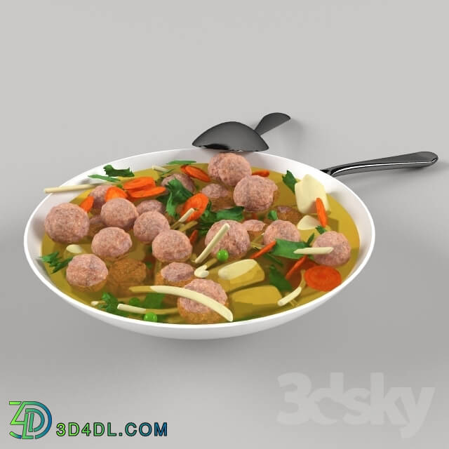 Food and drinks - Soup with meatballs