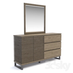 Sideboard _ Chest of drawer - Three-Drawer Dresser and Mirror 