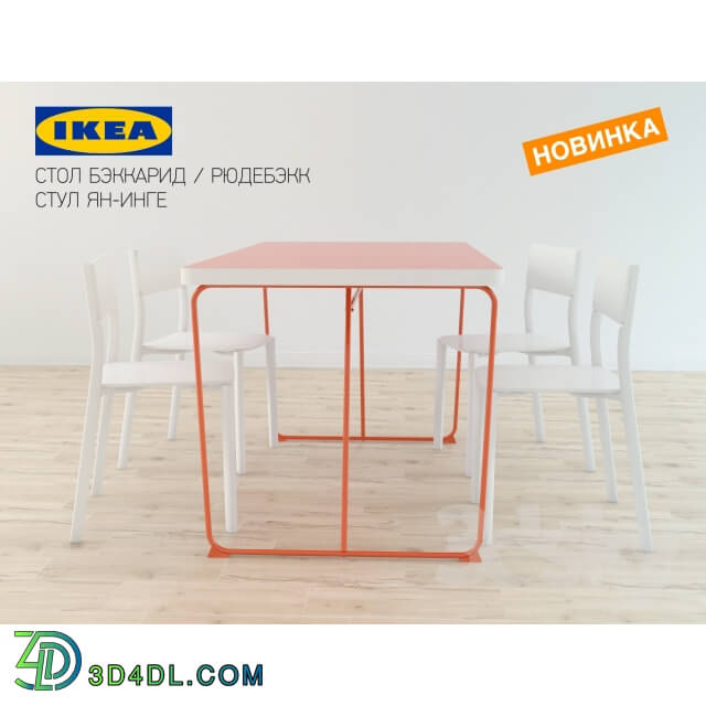 Table _ Chair - Table IKEA BEKKARID _ RYUDEBEKK _ chair IKEA JAN INGE