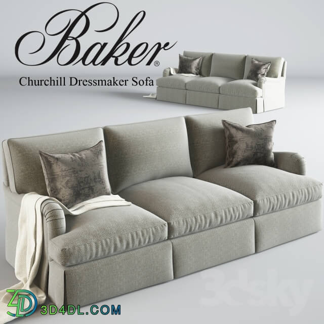 Sofa - Baker_Churchill Dressmaker Sofa No. 6122S