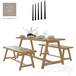 Table _ Chair - Lares _ Penates Pine Dinning Set 