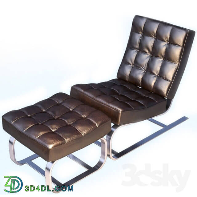 Arm chair - leather chaise lounge