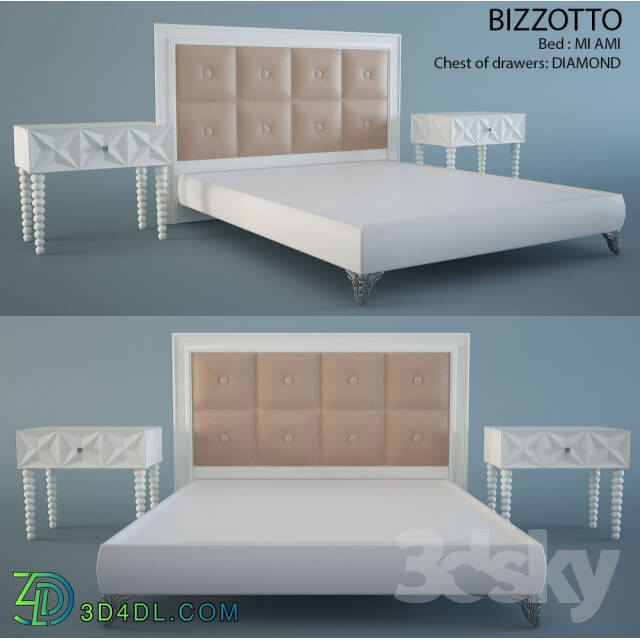 Bed - Bed_ nightstand BIZZOTTO_ MI AMI_ DIAMOND