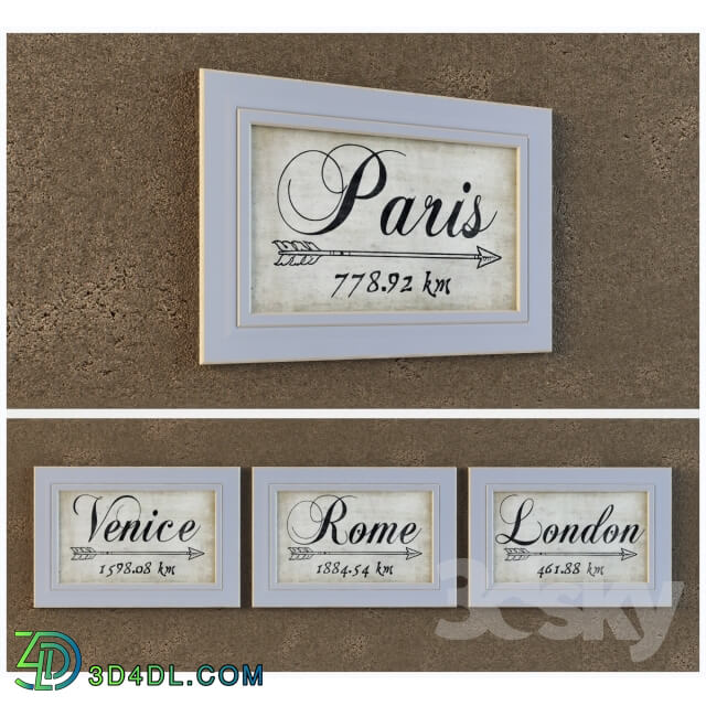 Frame - paintings for restaurants_ kitchens etc. _4 pieces_