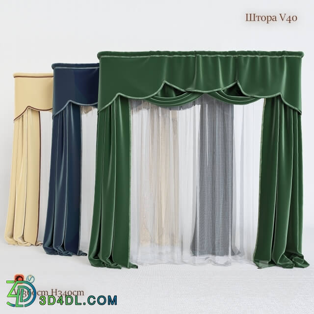 Curtain - Blind classic four-poster V40