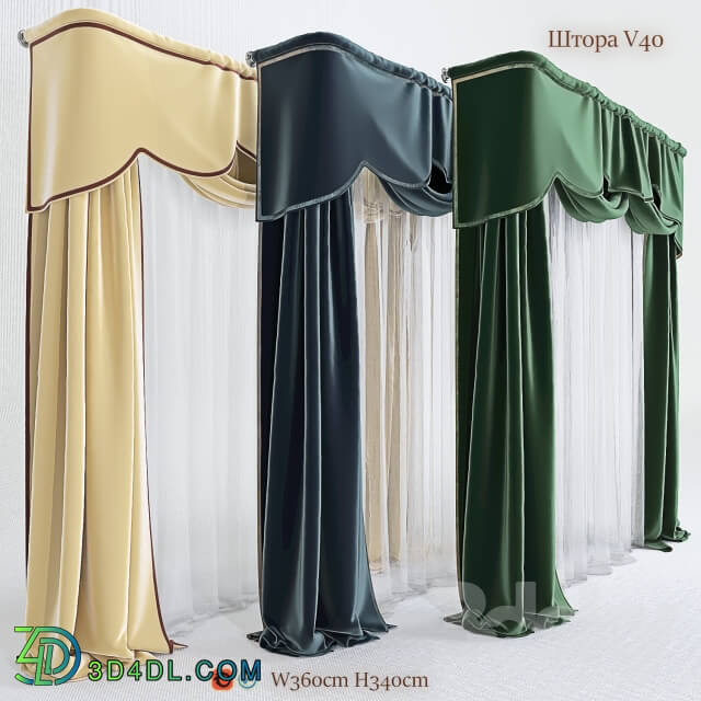 Curtain - Blind classic four-poster V40