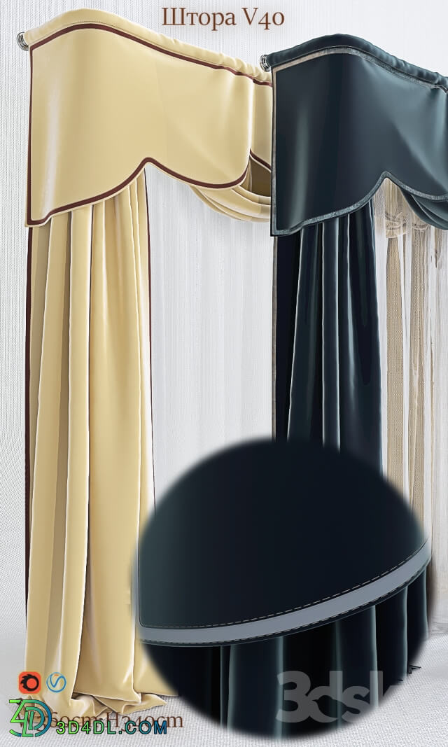 Curtain - Blind classic four-poster V40