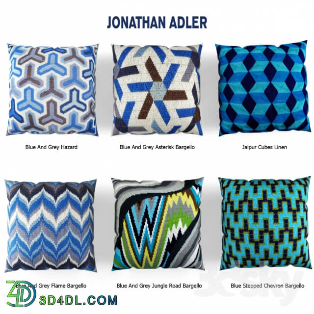 Other decorative objects - Jonathan Adler pillows blue set.