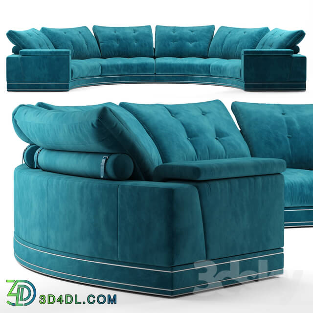 Sofa - Andrew round sectional velvet sofa - Fendi Casa