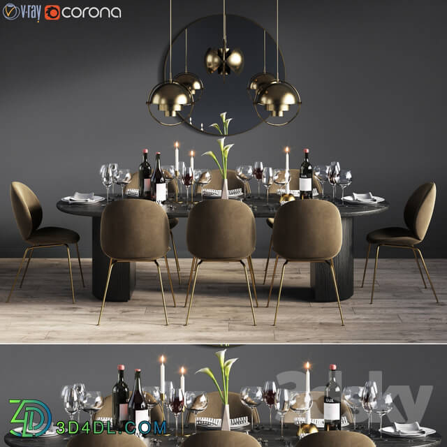 Table _ Chair - Dinning Set 08