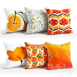 Pillows - Orange_Pillow_Set_001 