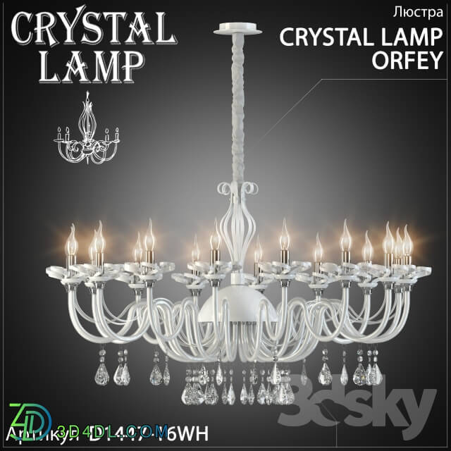 Ceiling light - Chandelier Crystal Lamp Orfey D1447-16WH