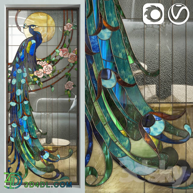 Other decorative objects - Stained Glass Peacock