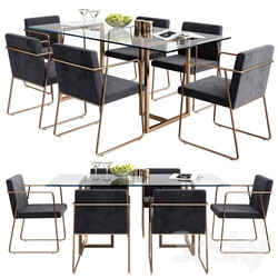 Table _ Chair - CB2 rouka chair _ rectangular dining table 