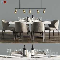 Table _ Chair - Modern Dinning Set 3 