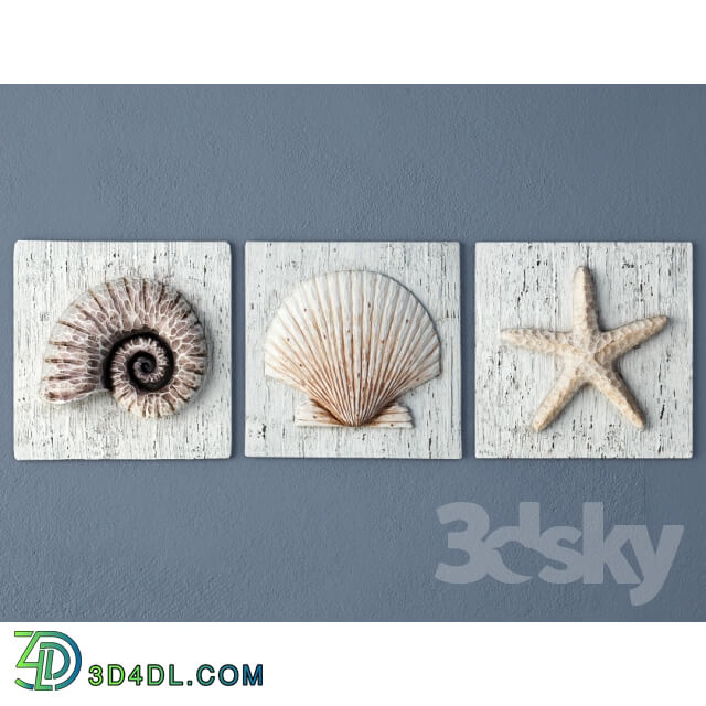 Other decorative objects - Nautilus_ Seashell_ Starfish Plaques