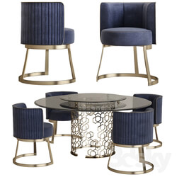 Table _ Chair - Longhi manfred table round crystal table 