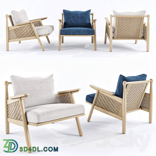 Arm chair - Linen cane chair