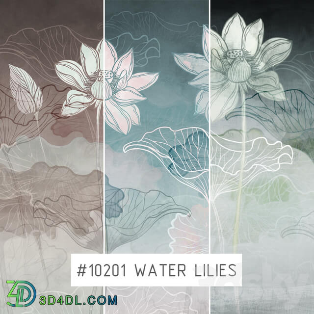 Creativille Wallpapers Water lilies 10201
