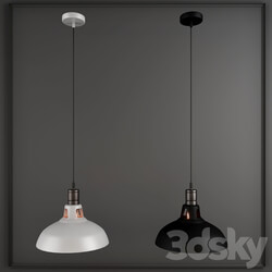 Ceiling light - Duotone Vintage Industrial Pendant Light With Brass Fitting. Warehouse Loft Inspired. 