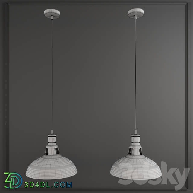 Ceiling light - Duotone Vintage Industrial Pendant Light With Brass Fitting. Warehouse Loft Inspired.