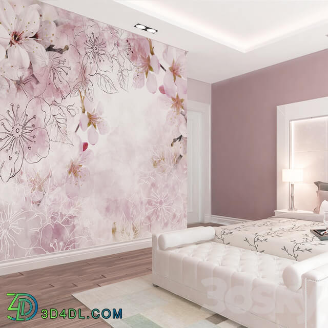 Wall covering - Creativille _ Wallpapers _ Blossoming sakura 1000