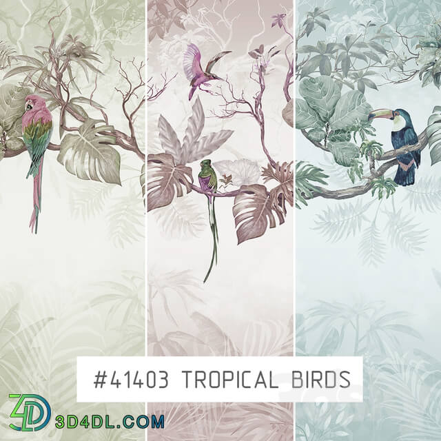 Wall covering - Creativille _ Wallpapers _ Tropical birds 41403