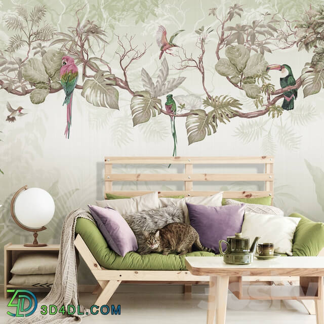 Wall covering - Creativille _ Wallpapers _ Tropical birds 41403