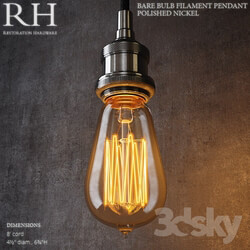 Ceiling light - RH Bare Bulb Filament Pendant Polished Nickel 