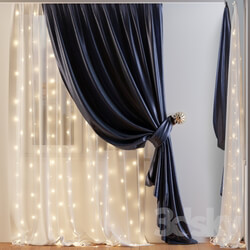 Curtain - Shade with a garland 