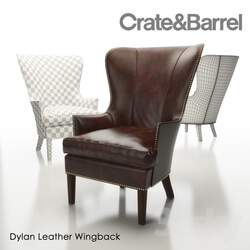 Arm chair - Crate _amp_ Barrel Dylan Leather Wingback Chair 